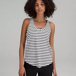 Love Tank Top Yachtie Stripe White Black Size 14